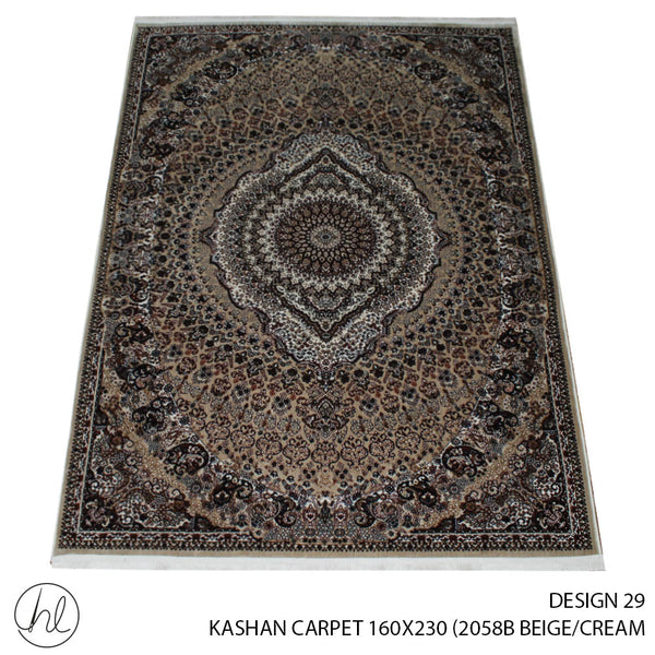 KASHAN CARPET (160X230) (DESIGN 29) (BEIGE/CREAM)