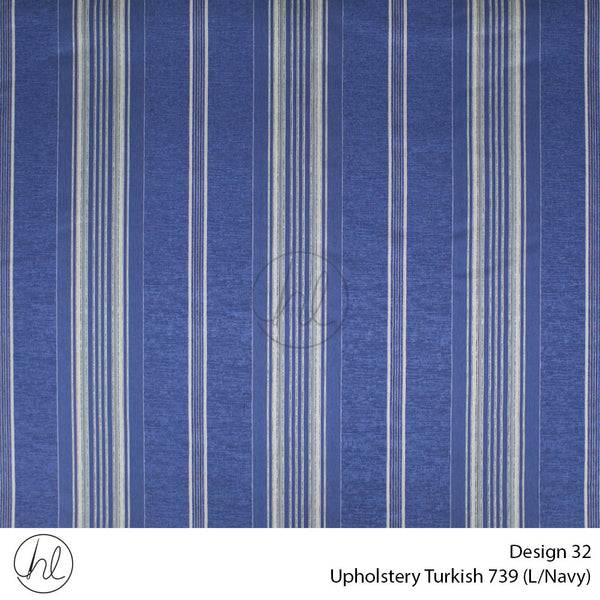 Turkish Printed Upholstery 739 (Design 32) (Light Navy) (140cm Wide) Per m