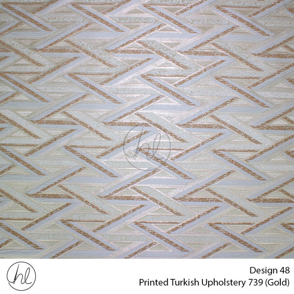 Turkish Printed Upholstery K2 739 (Design 48) (Gold) (140cm Wide) Per m