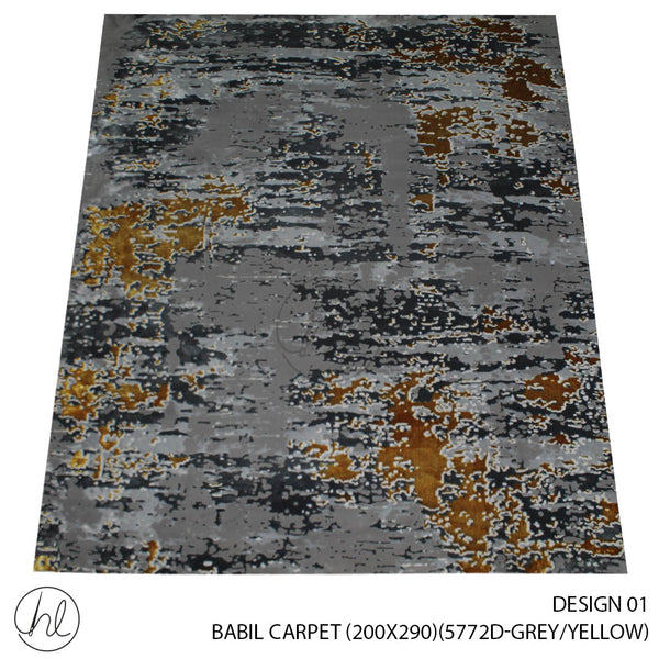 BABIL CARPET (200X290) (DESIGN 01) (GREY/YELLOW)