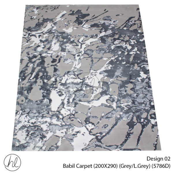 Babil Carpet (200X290) (Design 02) (Grey/Light Grey)