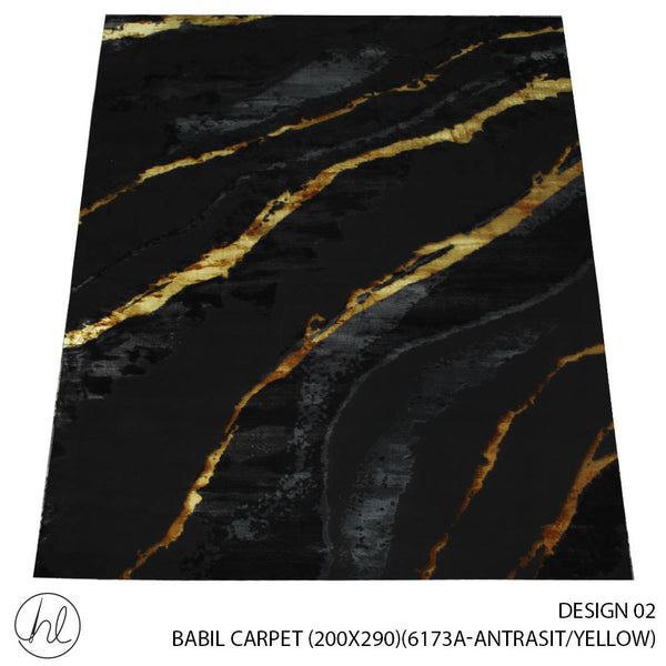 BABIL CARPET (200X290) (DESIGN 02) (ANTRASIT/YELLOW)