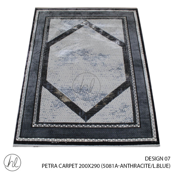 PETRA CARPET (200X290) (DESIGN 07) (ANTHRACITE/BLUE)