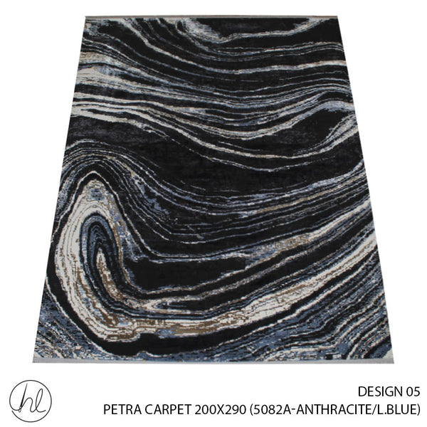 PETRA CARPET (200X290) (DESIGN 05) (ANTHRACITE/BLUE)