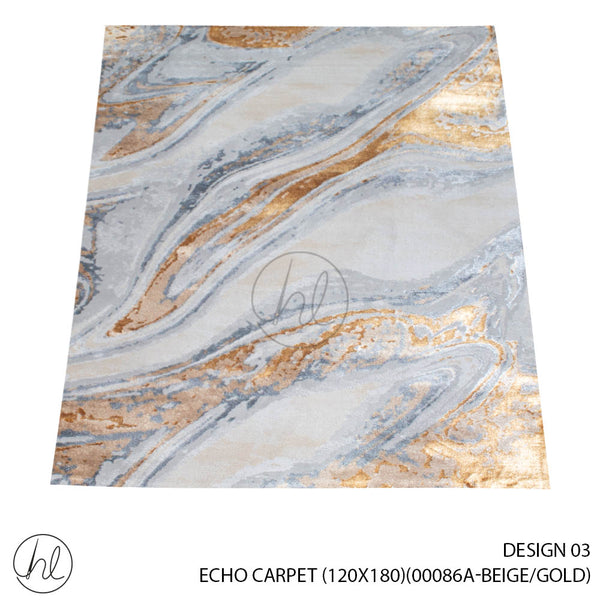 ECHO CARPET (120X180) (DESIGN 03) (BEIGE/GOLD)