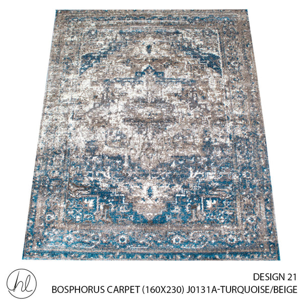 Bosphorus Carpet (160X230) (Design 21) (Turquoise/Beige)