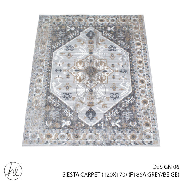 Siesta Carpet (120X170) (Design 06) (Grey/Beige)