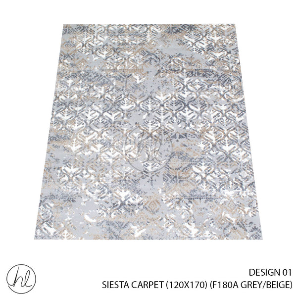Siesta Carpet (120X170) (Design 01) (Grey/Beige)