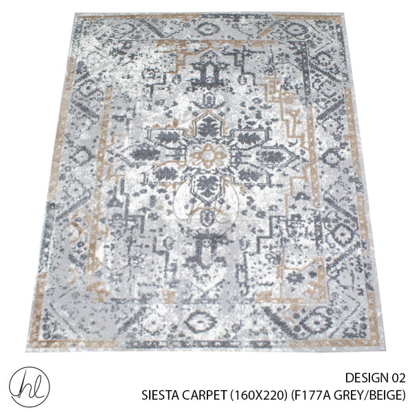 Siesta Carpet (160X220) (Design 02) (Grey/Beige)