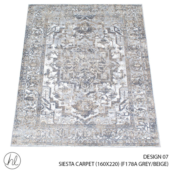 Siesta Carpet (160X220) (Design 07) (Grey/Beige)