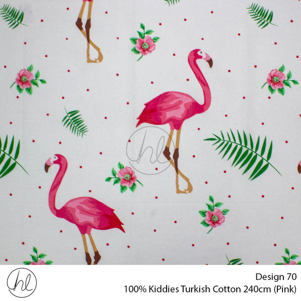 100% Kiddies Turkish Cotton (Design 70) (240cm) (Per M) (Pink)