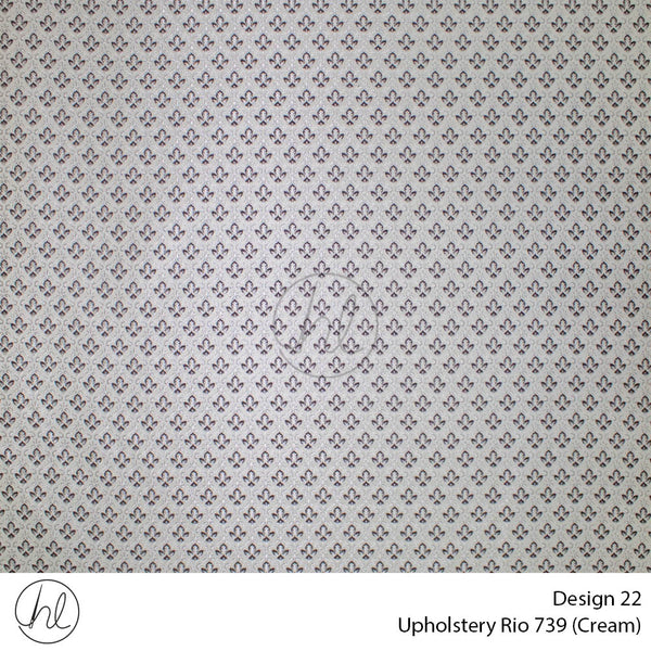 Rio Printed Upholstery 739 (Design 22) (Cream) (140cm Wide) Per m
