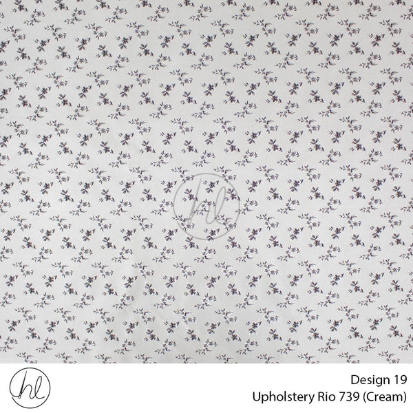 Rio Printed Upholstery 739 (Design 19) (Cream) (140cm Wide) Per m