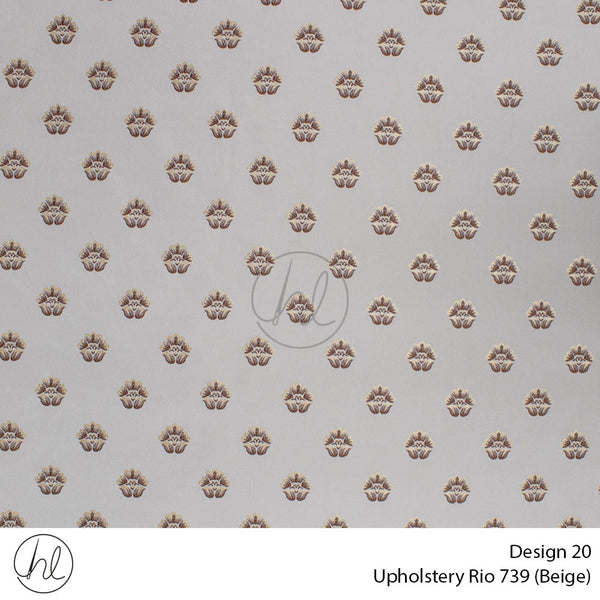 Rio Printed Upholstery 739 (Design 20) (Beige) (140cm Wide) Per m