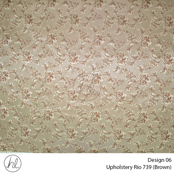 Rio Printed Upholstery 739 (Design 06) (Brown) (140cm Wide) Per m