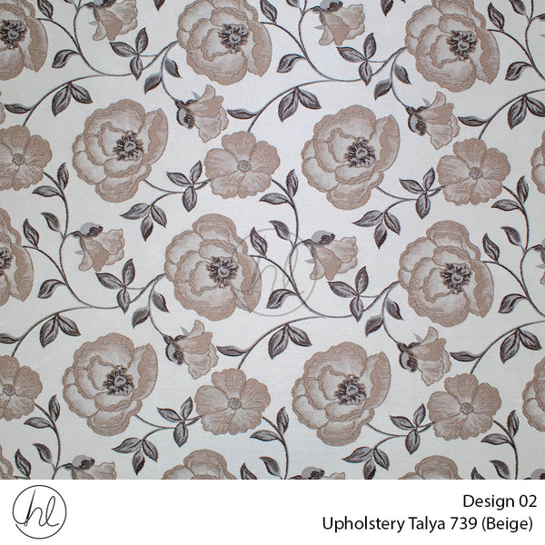 Talya Upholstery 739 (Design 02) (Beige) (140cm Wide) Per m