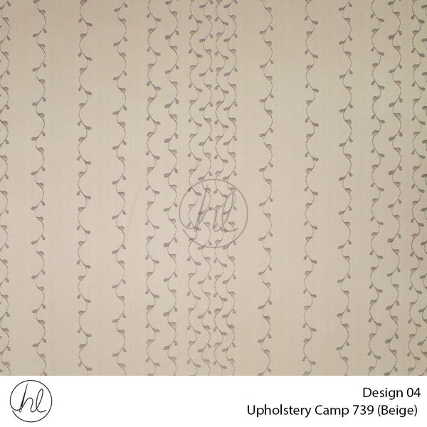 Camp Upholstery 739 (Design 04) (Beige) (140cm Wide) Per m