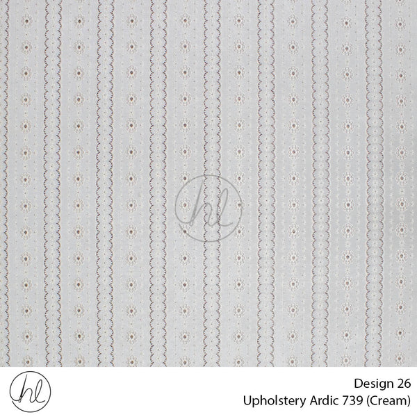 Ardic Printed Upholstery 739 (Design 26) (Cream) (140cm Wide) Per m