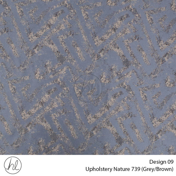 Nature Printed Upholstery 739 (Design 09) (Grey/Brown) (140cm Wide) Per m