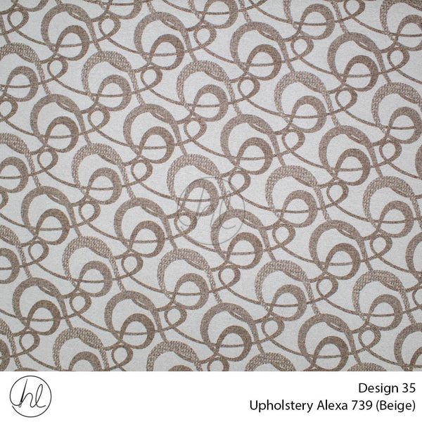 Alexa Printed Upholstery 739 (Design 35) (Beige) (140cm Wide) Per m