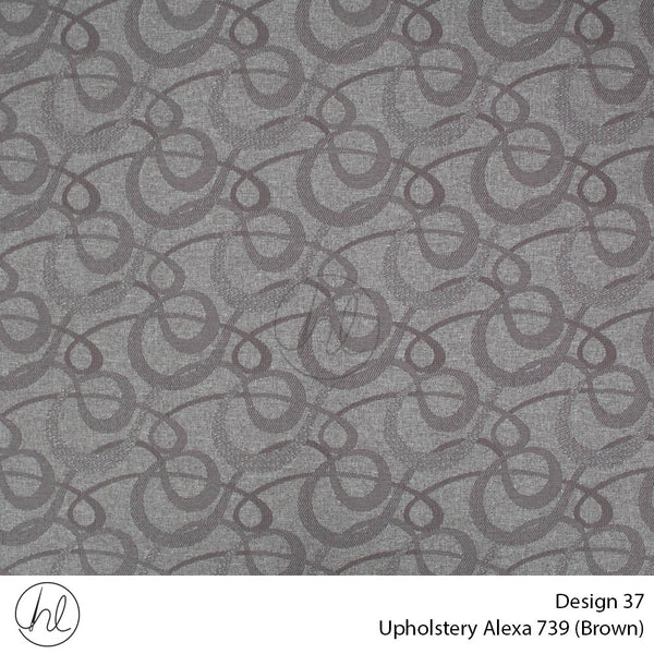 Alexa Printed Upholstery 739 (Design 37) (Brown) (140cm Wide) Per m