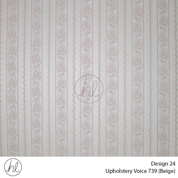 Voice Printed Upholstery 739 (Design 24) (Beige) (140cm Wide) Per m