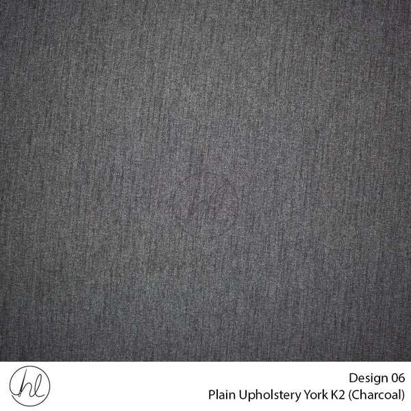 York Plain Upholstery K2 (Design 06) (Charcoal) (140cm Wide) Per m