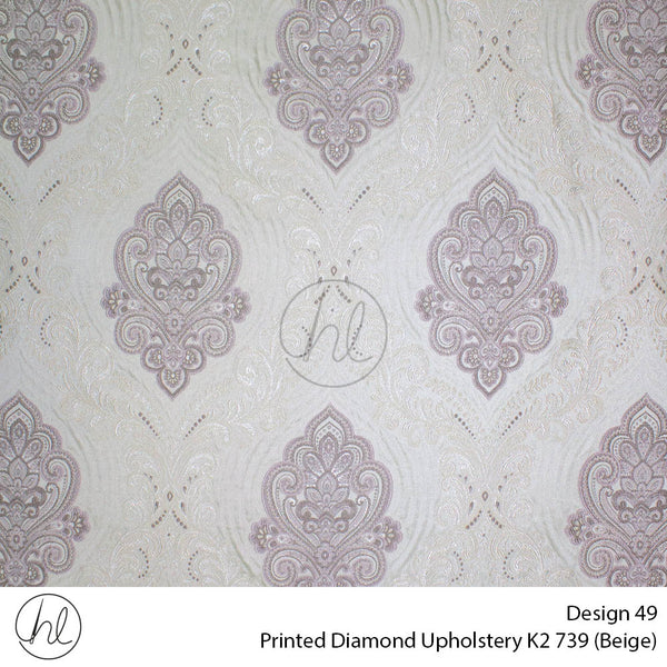 Diamond Printed Upholstery K2 739 (Design 49) (Beige) (140cm Wide) Per m