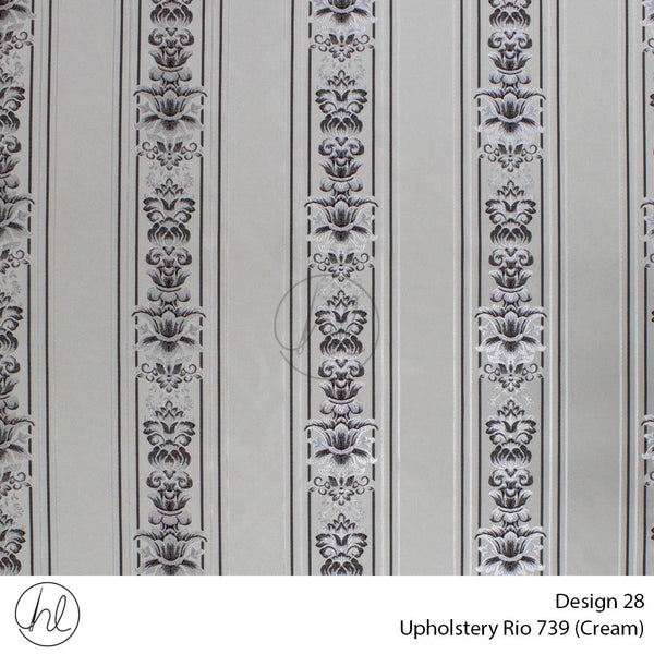 Rio Printed Upholstery 739 (Design 28) (Cream) (140cm Wide) Per m