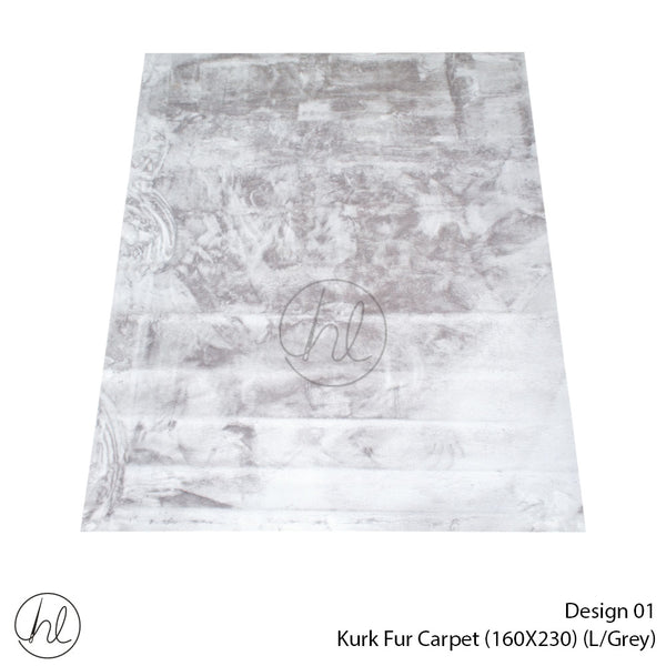 Kurk Fur Carpet (160X230) (Design 01) (Light Grey)