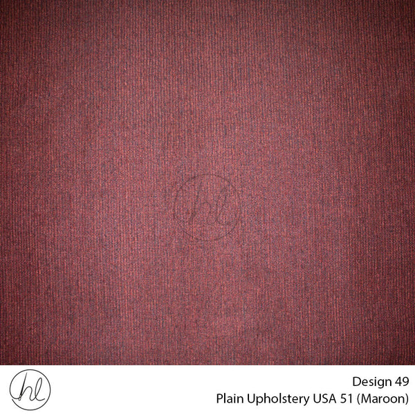 Plain USA Upholstery 51 (Design 49) (Maroon) (140cm Wide) Per m