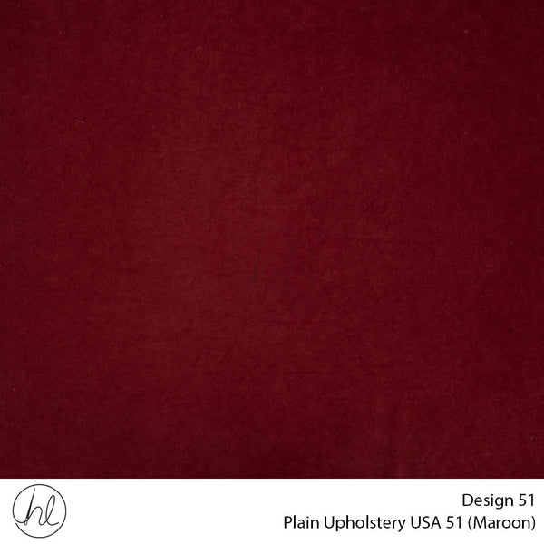 Plain USA Upholstery 51 (Design 51) (Maroon) (140cm Wide) Per m