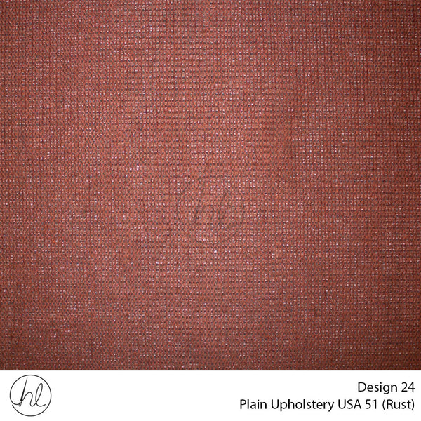 Plain USA Upholstery 51 (Design 24) (Rust) (140cm Wide) Per m