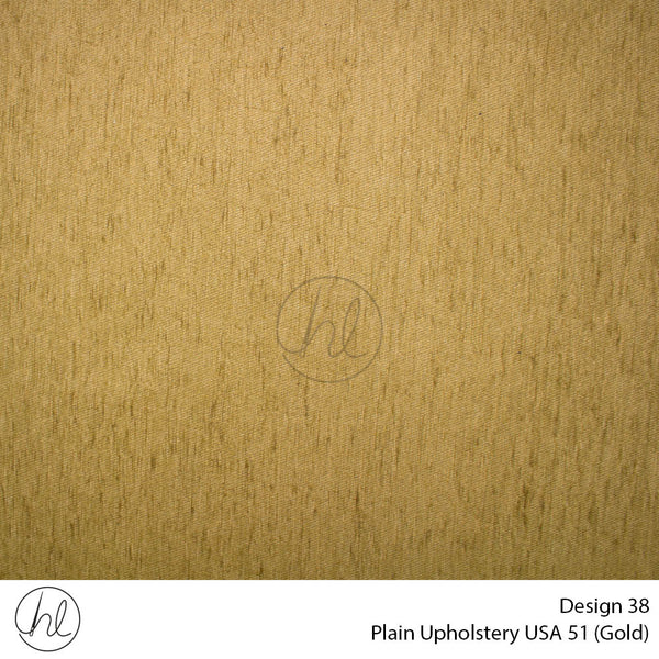 Plain USA Upholstery 54 (Design 38) (Gold) (140cm Wide) Per m