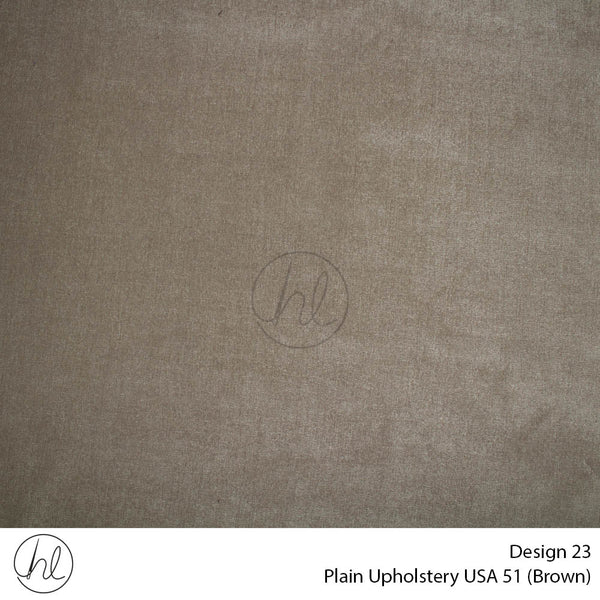 Plain USA Upholstery 51 (Design 23) (Brown) (140cm Wide) Per m