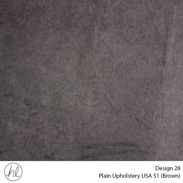 Plain USA Upholstery 51 (Design 28) (Brown) (140cm Wide) Per m