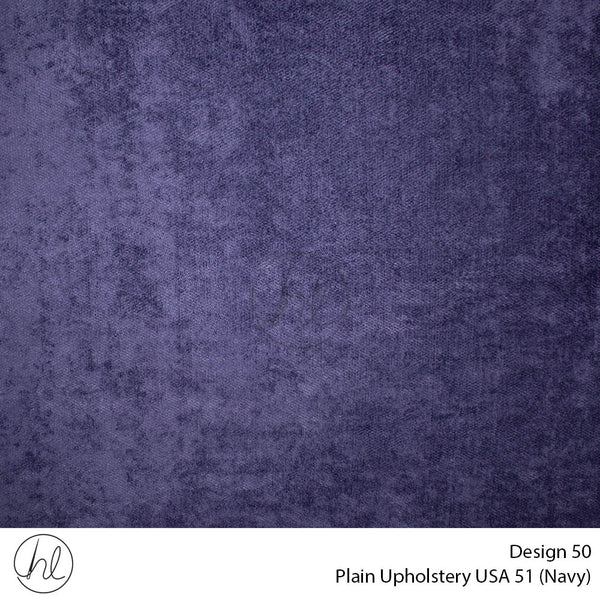 Plain USA Upholstery 51 (Design 50) (Navy) (140cm Wide) Per m