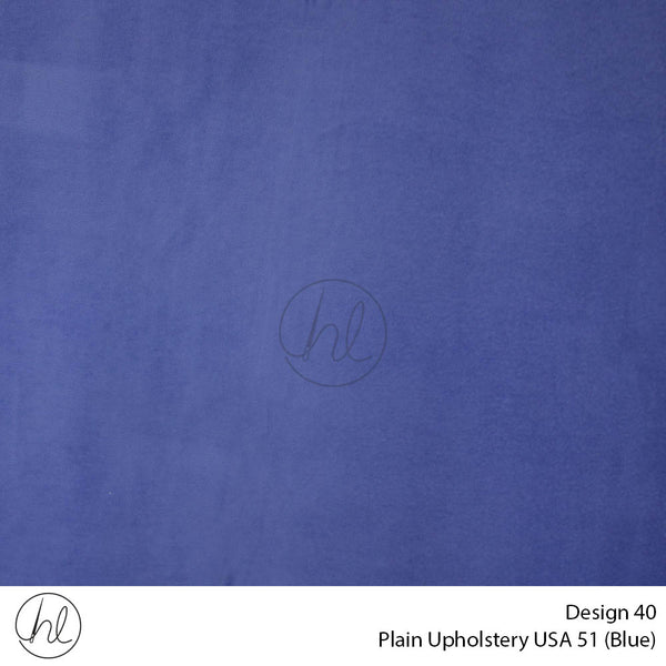 Plain USA Upholstery 54 (Design 40) (Blue) (140cm Wide) Per m