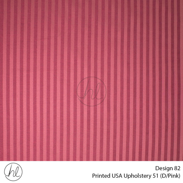 Printed USA Upholstery 51 (Design 82) (Dark Pink) (140cm Wide) Per m