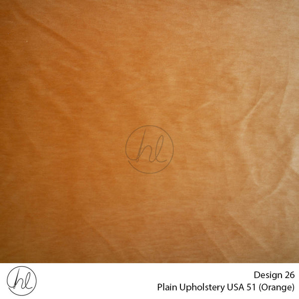 Plain USA Upholstery 51 (Design 26) (Orange) (140cm Wide) Per m