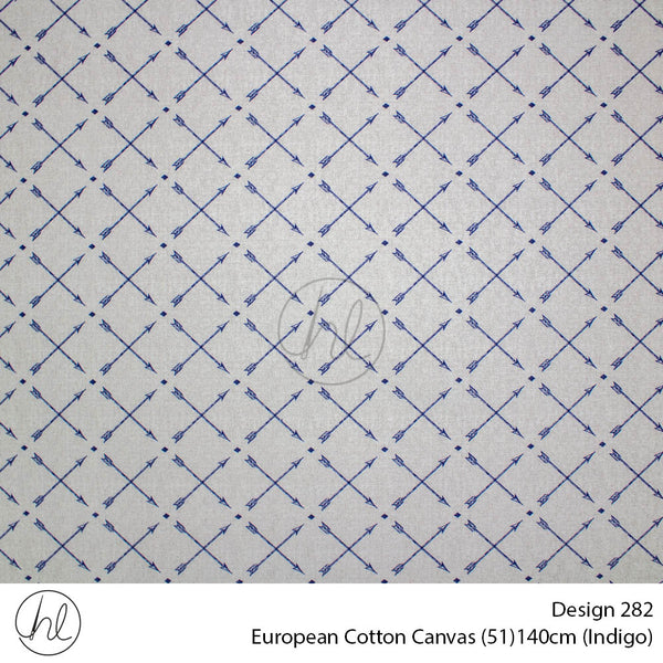 European Cotton Canvas (Buy 10M OR More R49.99 PM (Design 282) (140cm) (Per m) (Indigo)