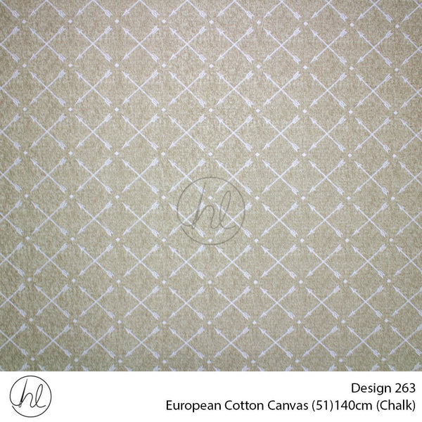 European Cotton Canvas (Buy 10M OR More R49.99 PM (Design 263) (140cm) (Per m) (Chalk)