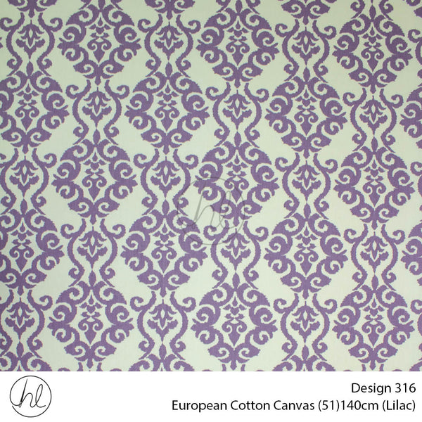 European Cotton Canvas (Buy 10M OR More R49.99 PM (Design 316) (140cm) (Per m) (Lilac)