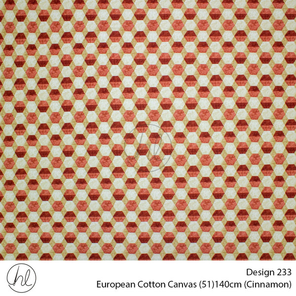 European Cotton Canvas (Buy 10M OR More R49.99 PM (Design 233) (140cm) (Per m) (Cinnamon)