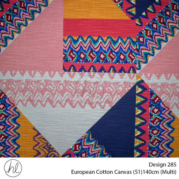 European Cotton Canvas (Buy 10M OR More R49.99 PM (Design 285) (140cm) (Per m) (Multi)