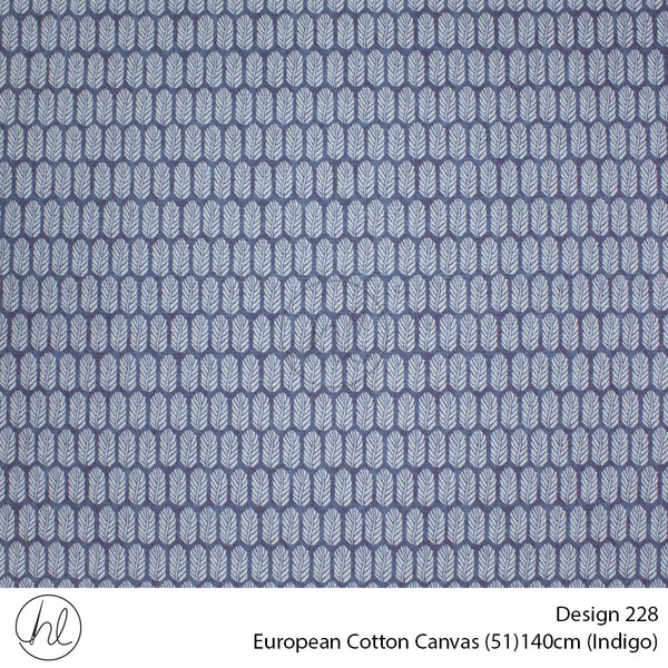 European Cotton Canvas (Buy 10M OR More R49.99 PM (Design 228) (140cm) (Per m) (Indigo)