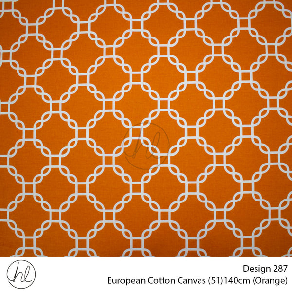 European Cotton Canvas (Buy 10M OR More R49.99 PM (Design 287) (140cm) (Per m) (Orange)