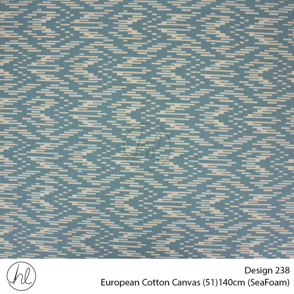 European Cotton Canvas (Buy 10M OR More R49.99 PM (Design 238) (140cm) (Per m) (Sea Foam)