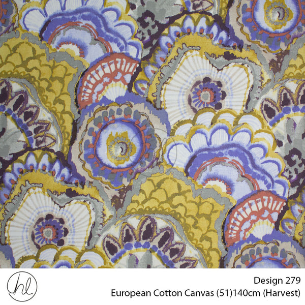 European Cotton Canvas (Buy 10M OR More R49.99 PM (Design 279) (140cm) (Per m) (Harvest)