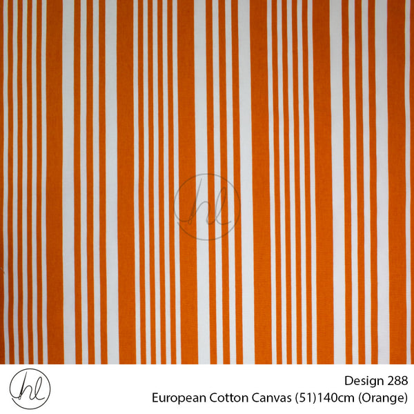 European Cotton Canvas (Buy 10M OR More R49.99 PM (Design 288) (140cm) (Per m) (Orange)